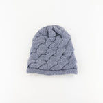 Grey Riviera Cashmere Braided Knit Beanie - Big Bag NY