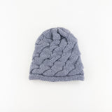 Grey Riviera Cashmere Braided Knit Beanie - Big Bag NY