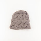 Taupe Riviera Cashmere Braided Knit Beanie - Big Bag NY