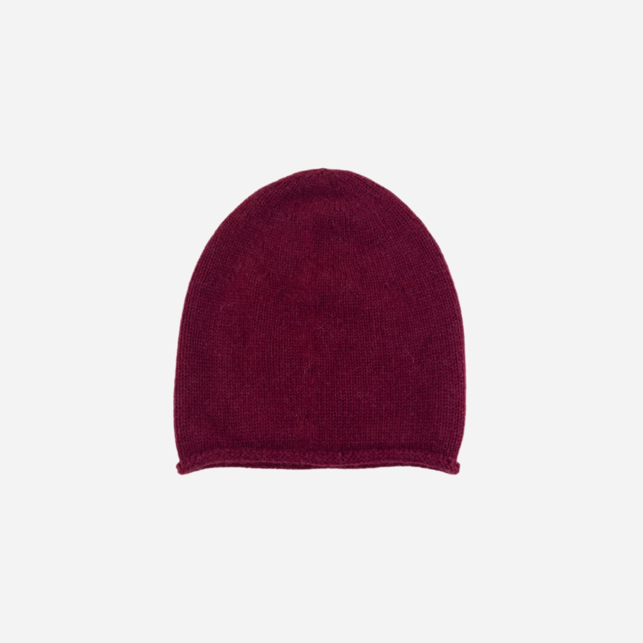 Burgundy Riviera Cashmere Cup Beanie - Big Bag NY