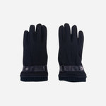 Black Santacana Men’s Fleece Lined Gloves with Leather Detail - Big Bag NY