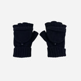 Black Santacana Men’s Wool Blend Gloves with Hood - Big Bag NY