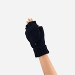 Black Santacana Men’s Wool Blend Gloves with Hood - Big Bag NY