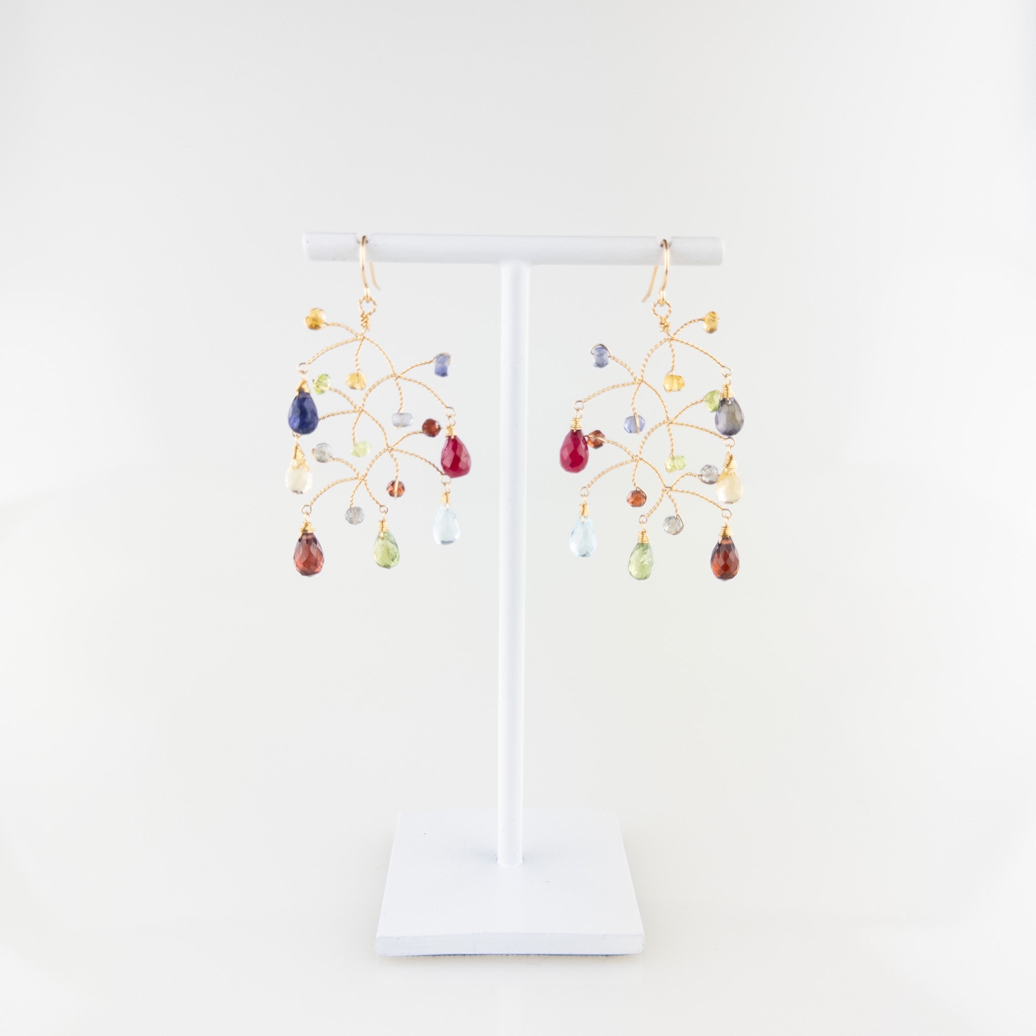 Lina's Dark Rainbow Large Branch Earrings - Big Bag NY