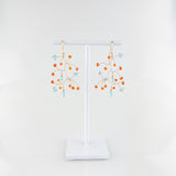 Lina's Large Aqua/Orange Branch Earrings - Big Bag NY