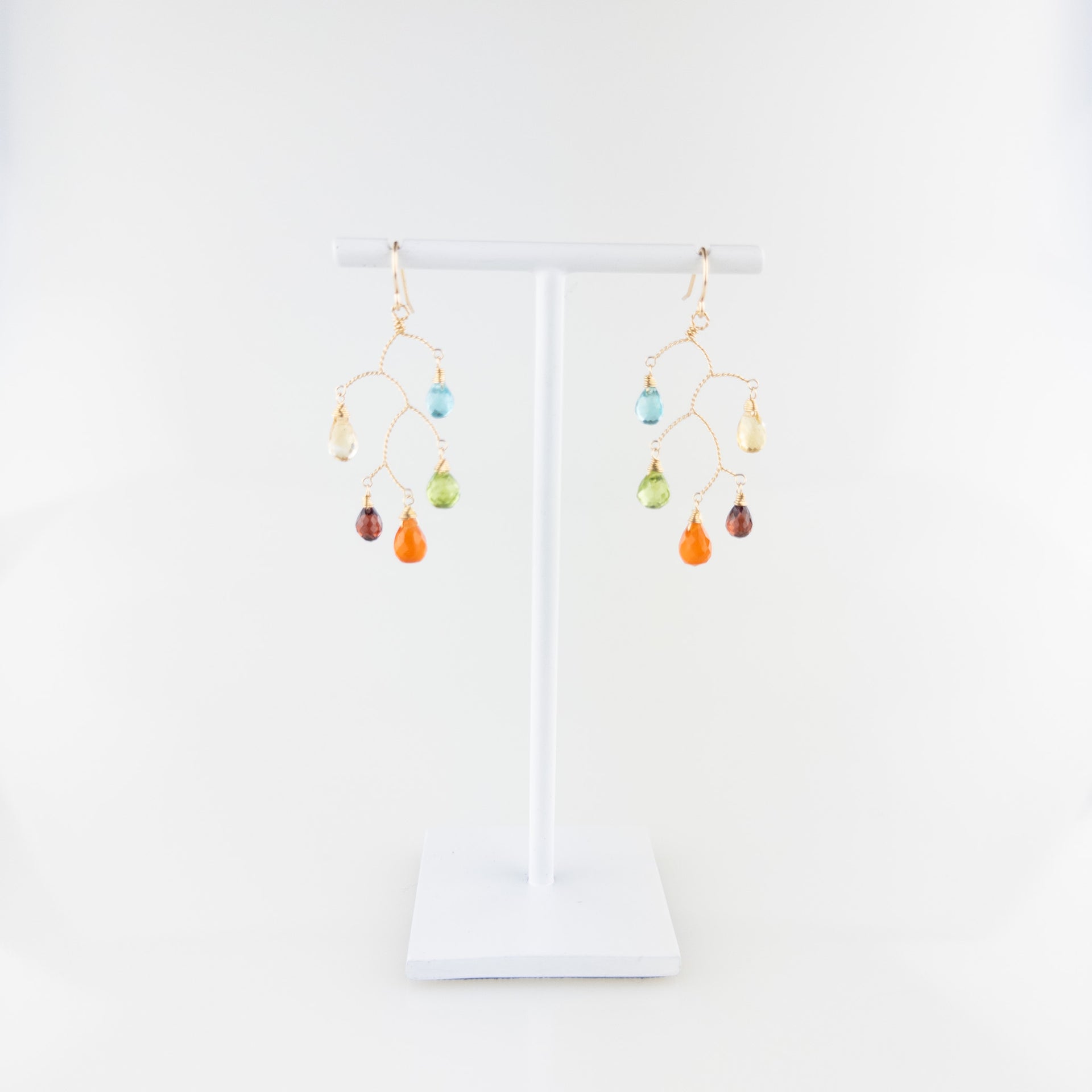 5 Stone Branch Earrings