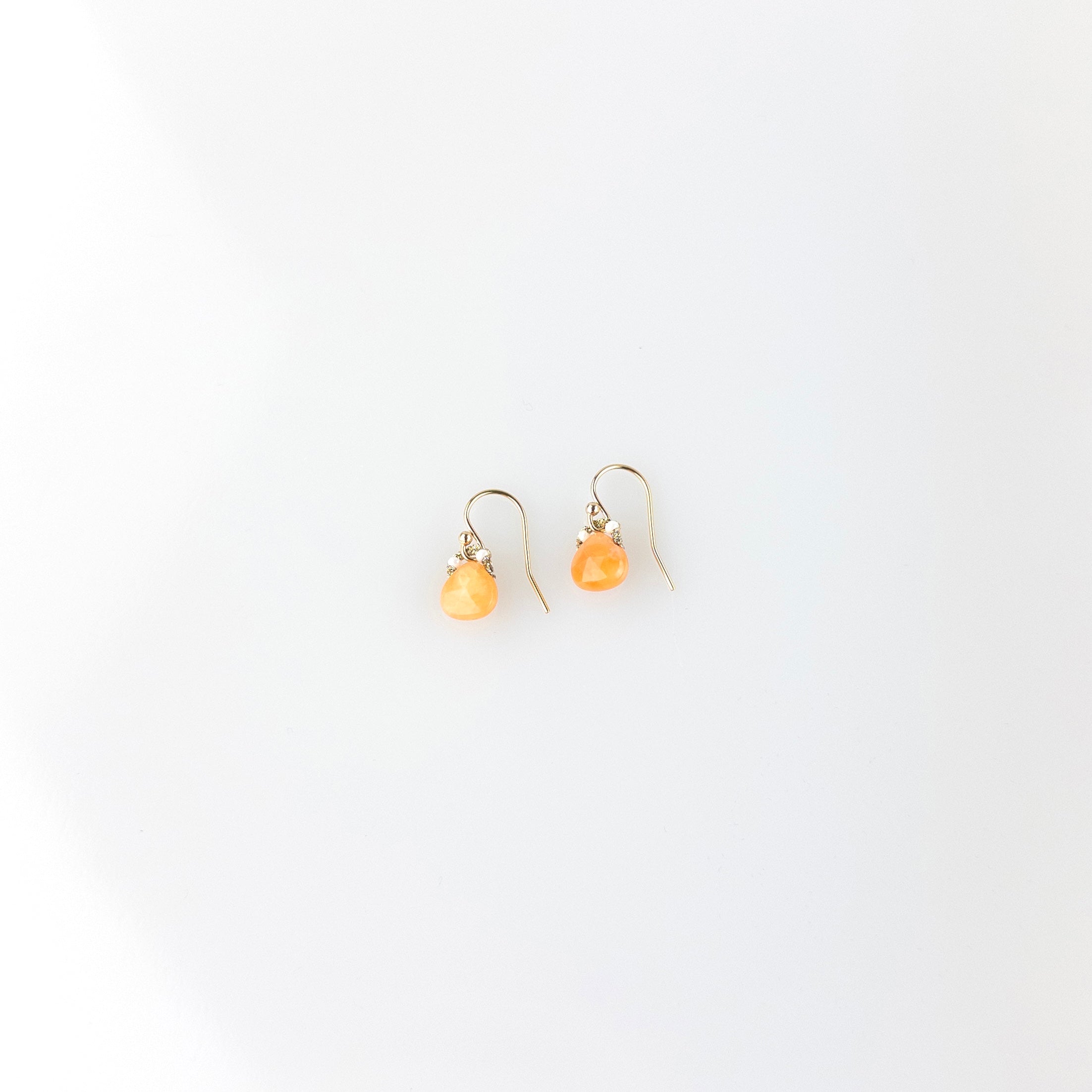 White Pearl and Carnelian Drop Earrings - Big Bag NY