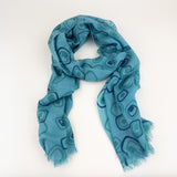 Blue Weaves and Blends Cashmere Rings Scarf - Big Bag NY