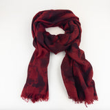 Red Weaves and Blends Cashmere Two-Tone Splash Scarf - Big Bag NY