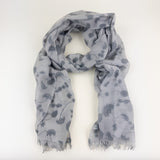 Grey Weaves and Blends Cashmere Floral Scarf - Big Bag NY