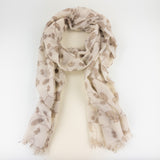 Beige Weaves and Blends Cashmere Floral Scarf - Big Bag NY