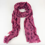 Pink Weaves and Blends Cashmere Floral Scarf - Big Bag NY