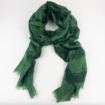 Green Weaves and Blends Cashmere Two-Tone Splash Scarf - Big Bag NY