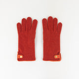 Cashmere Blend Gloves with Leather Trim