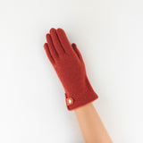 Cashmere Blend Gloves with Leather Trim