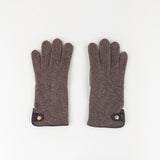 Cashmere Blend Gloves with Leather Trim