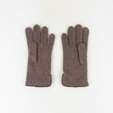 Cashmere Blend Gloves with Leather Trim