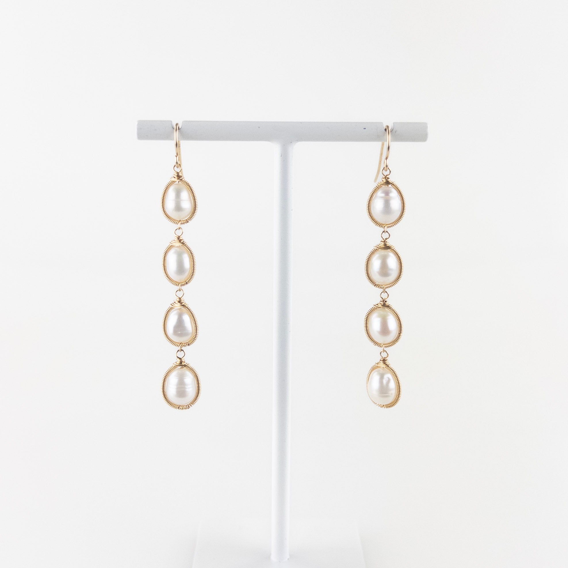 Lina's Multi Teardrop Earring Pearl - Big Bag NY