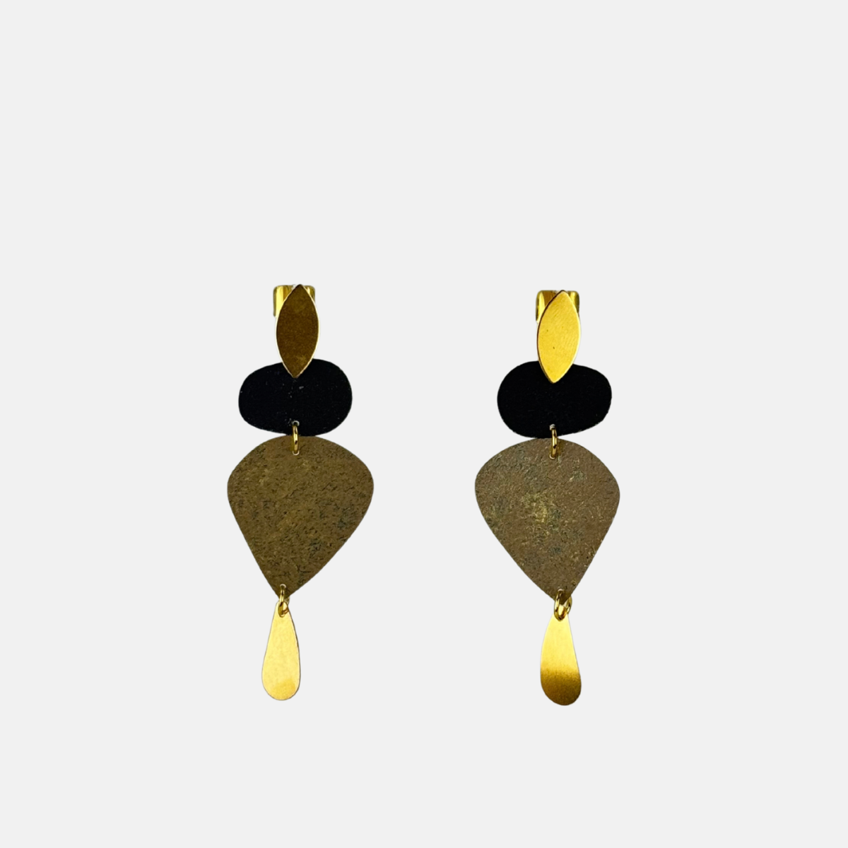 Abstract Irregular Oval Dangle Earrings - Big Bag NY
