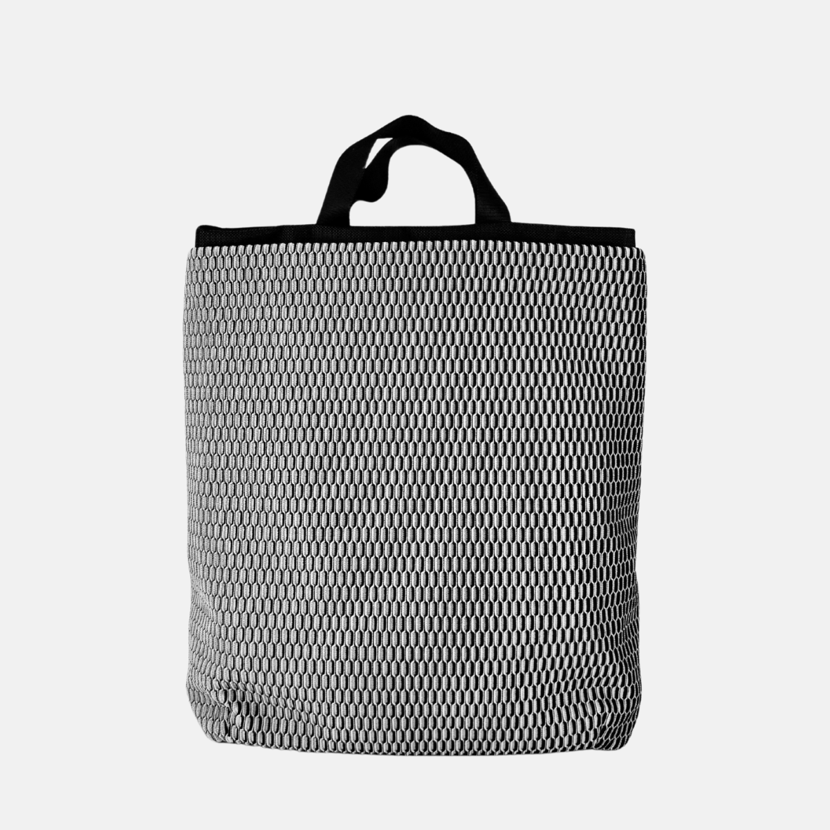 Acrylic Deep Backpack in Black and White Mesh - Big Bag NY