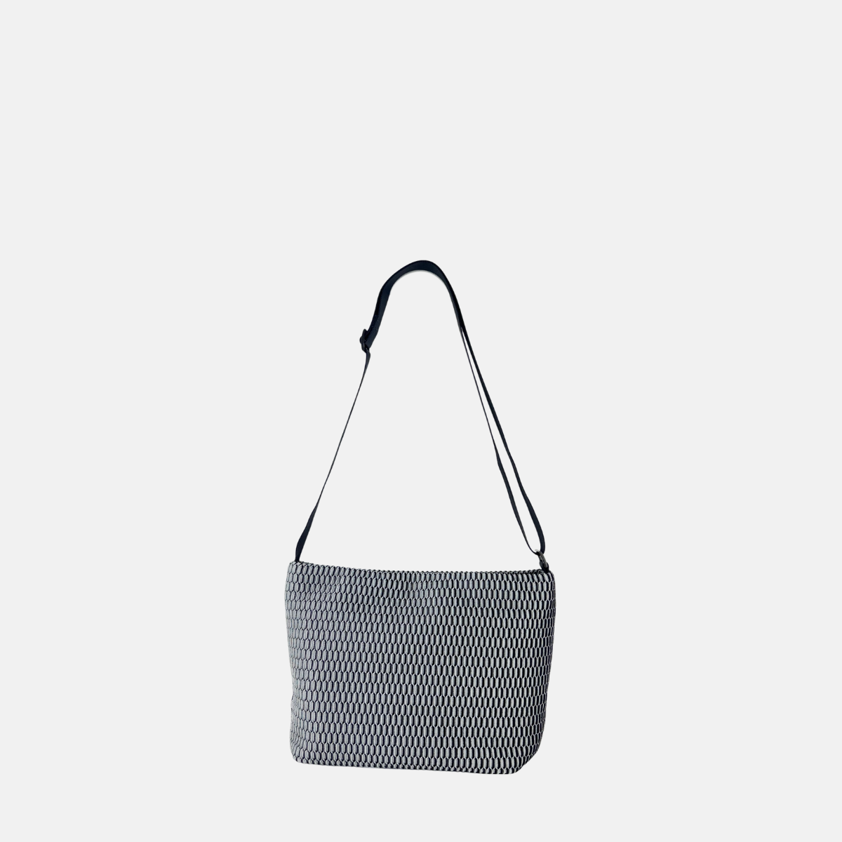 Acrylic Large Pochette DEEP in Black and White Mesh - Big Bag NY