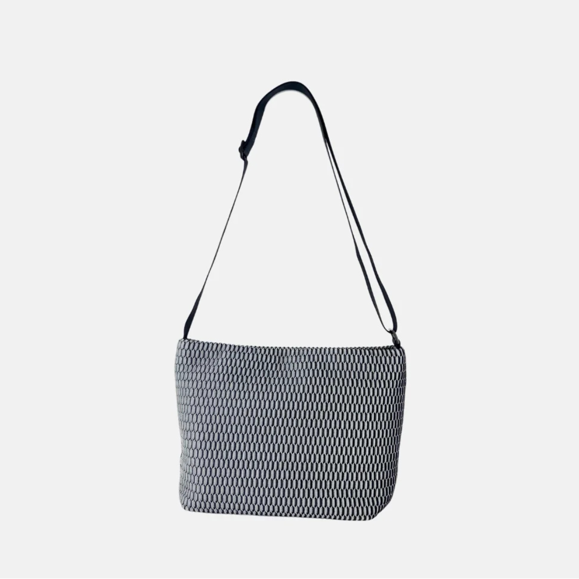 Acrylic Large Pochette DEEP in Black and White Mesh - Big Bag NY