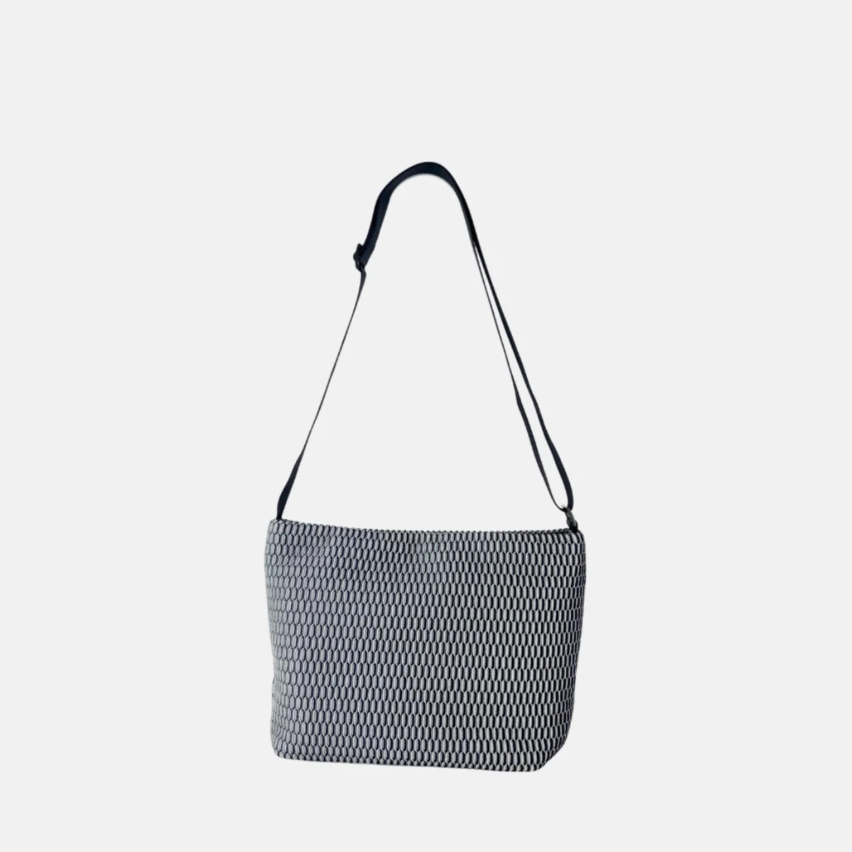 Acrylic Large Pochette DEEP in Black and White Mesh - Big Bag NY
