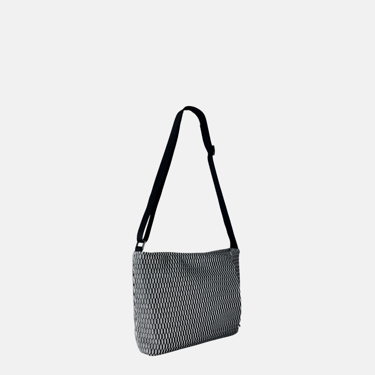 Acrylic Large Pochette DEEP in Black and White Mesh - Big Bag NY