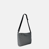 Acrylic Large Pochette DEEP in Black and White Mesh - Big Bag NY