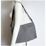 Acrylic Large Pochette DEEP in Black and White Mesh - Big Bag NY