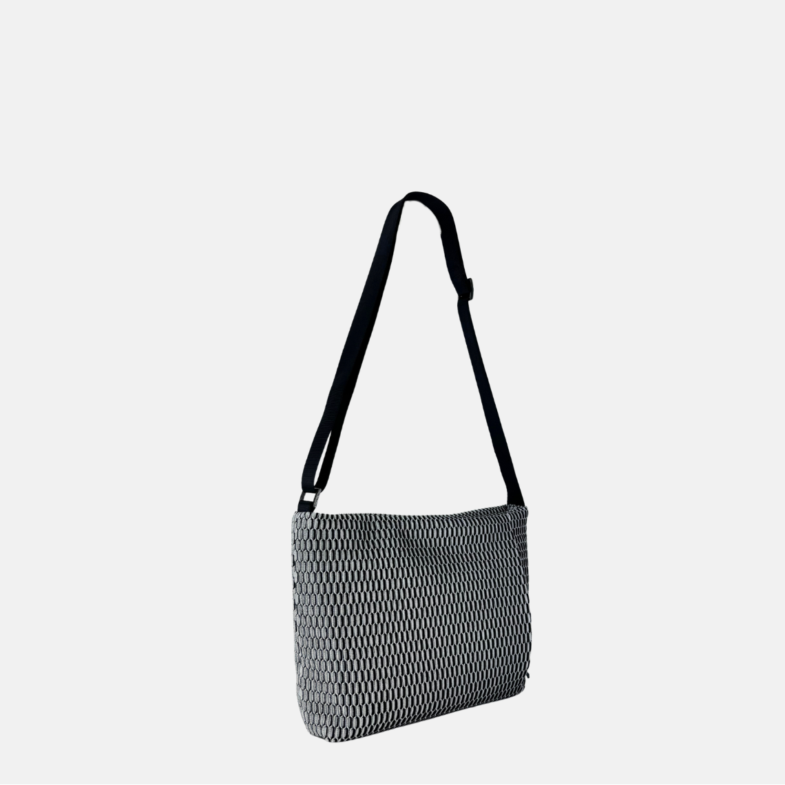 Acrylic Pochette Deep in Black and White Mesh - Big Bag NY