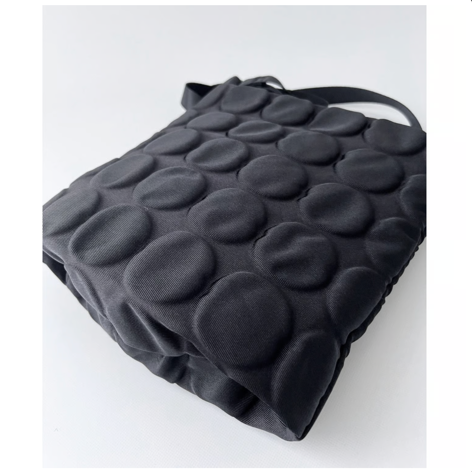 Acrylic Pochette Square DEEP in Black Emboss Dot - Big Bag NY