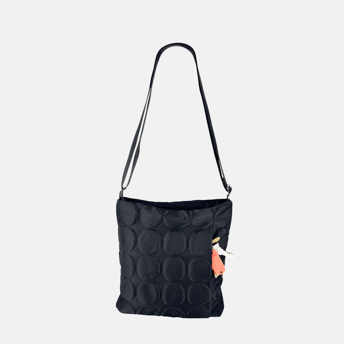 Acrylic Pochette Square DEEP in Black Emboss Dot - Big Bag NY