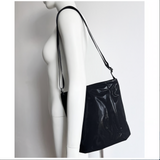 Acrylic Pochette Square DEEP in Black Swim Mesh - Big Bag NY