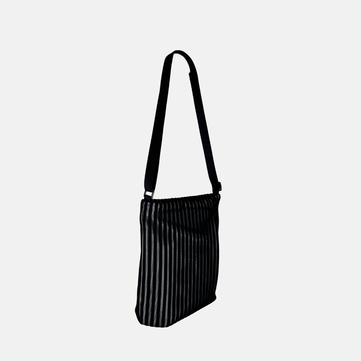 Acrylic Pochette Square DEEP in Black and White LINE - Big Bag NY