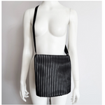 Acrylic Pochette Square DEEP in Black and White LINE - Big Bag NY