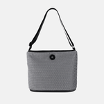 Acrylic Pocket Shoulder Bag Deep in White Black Mesh - Big Bag NY
