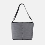 Acrylic Pocket Shoulder Bag Deep in White Black Mesh - Big Bag NY