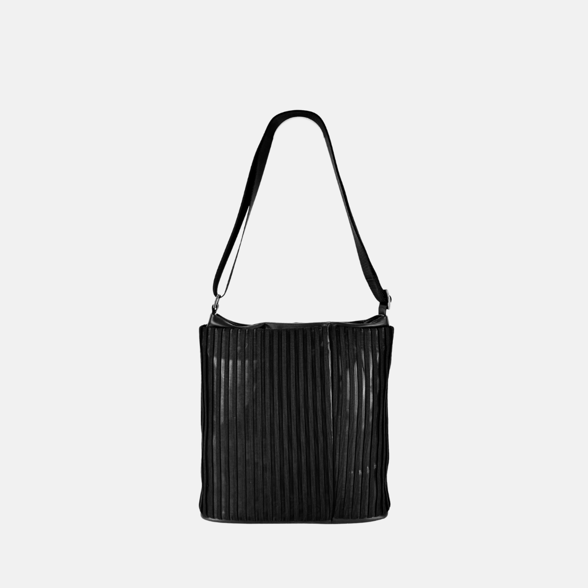 Acrylic Pocket Shoulder SD Bag in Black LINE - Big Bag NY