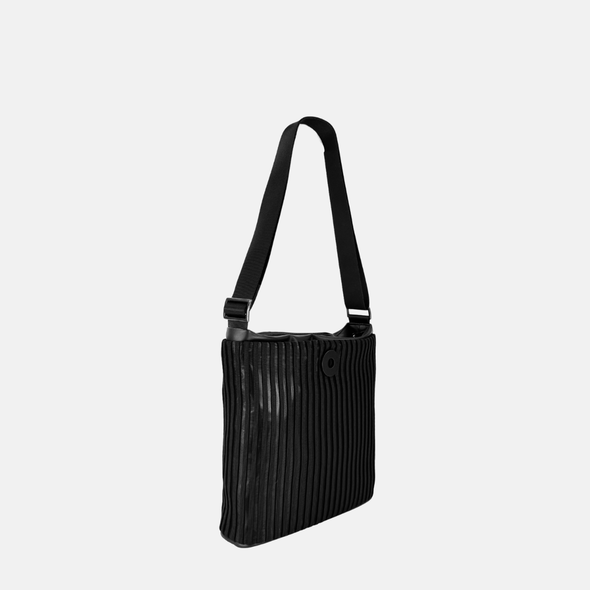 Acrylic Pocket Shoulder SD Bag in Black LINE - Big Bag NY