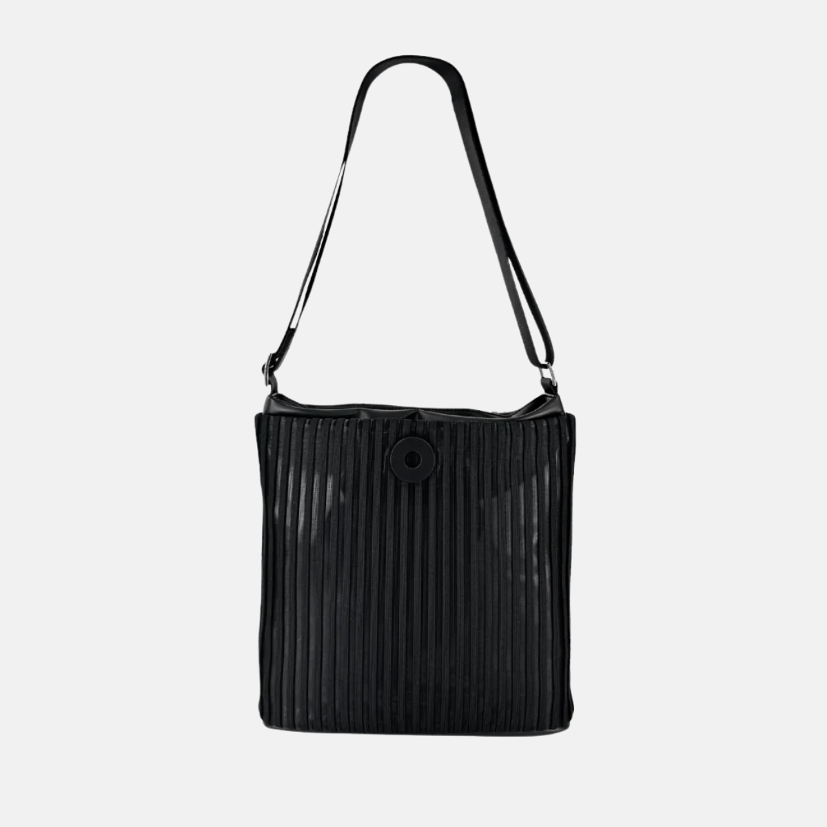 Acrylic Pocket Shoulder SD Bag in Black LINE - Big Bag NY