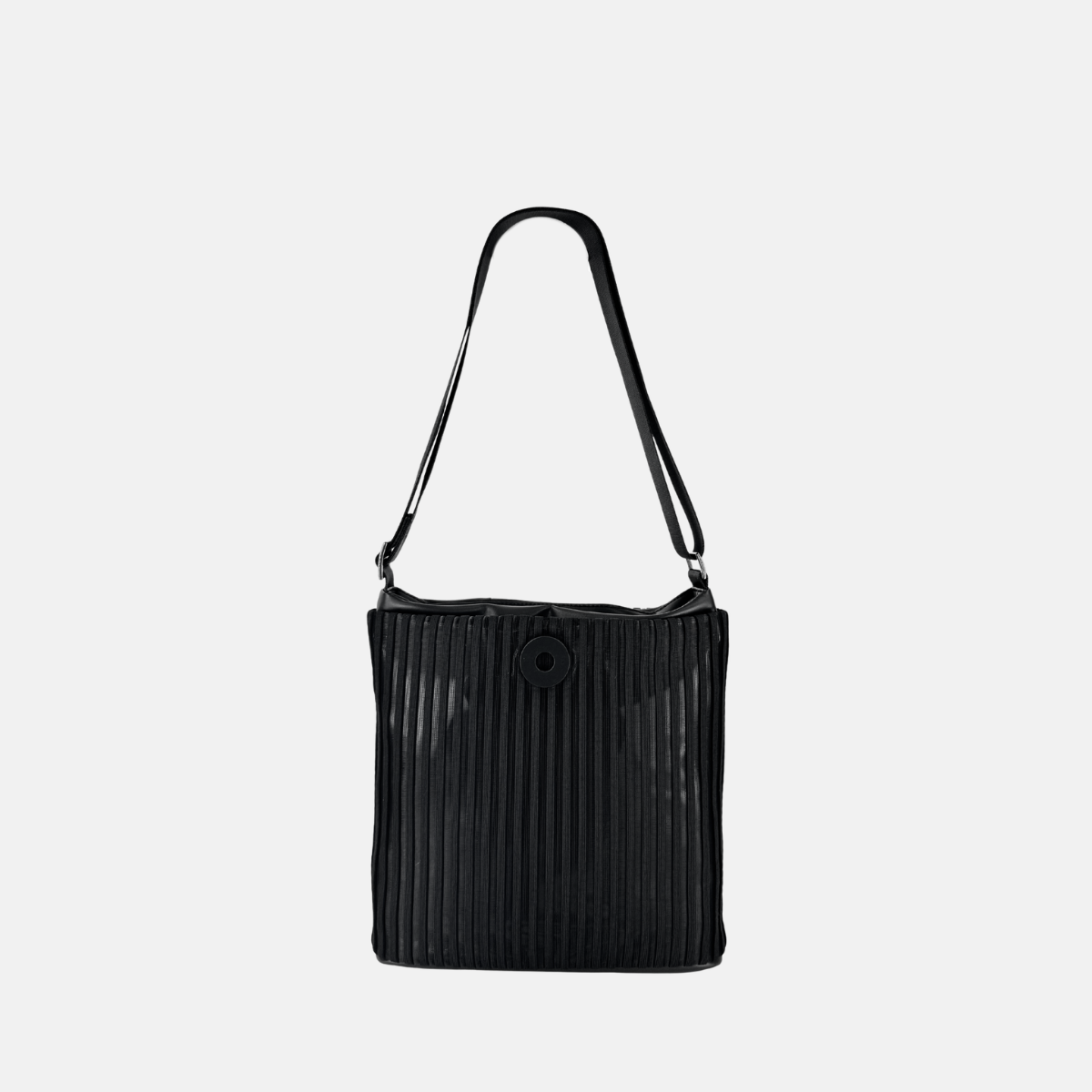 Acrylic Pocket Shoulder SD Bag in Black LINE - Big Bag NY