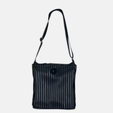 Acrylic Pocket Shoulder SD Bag in Black and White LINE - Big Bag NY