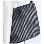 Acrylic Pocket Shoulder SD Bag in Black and White LINE - Big Bag NY