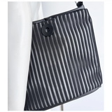 Acrylic Pocket Shoulder SD Bag in Black and White LINE - Big Bag NY