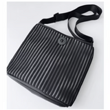 Acrylic Pocket Shoulder SD Bag in Black and White LINE - Big Bag NY
