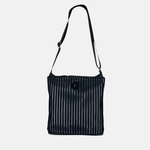 Acrylic Pocket Shoulder SD Bag in Black and White LINE - Big Bag NY