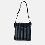 Acrylic Pocket Shoulder SD Bag in Black and White LINE - Big Bag NY