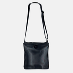 Acrylic Pocket Shoulder SD Bag in Black and White LINE - Big Bag NY