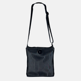 Acrylic Pocket Shoulder SD Bag in Black and White LINE - Big Bag NY